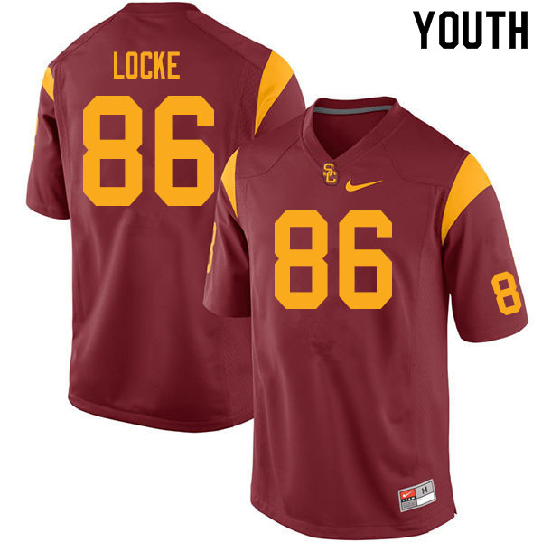 Youth #86 Chase Locke USC Trojans College Football Jerseys Sale-Cardinal